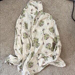 Aerie Kermit button up pajama top